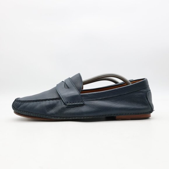 Ralph Lauren Men\'s Size 11 D Navy Blue Leather Penny Loafers Driving Moccasins main image 5